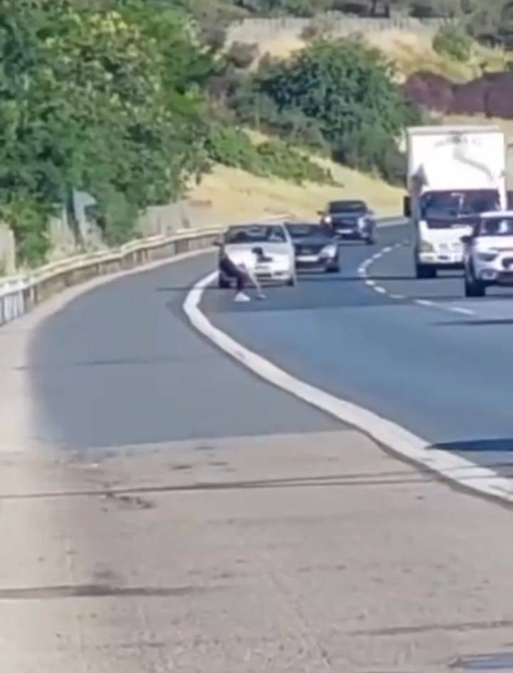 Yer: İstanbul TEM Otoyolu! Metrelerce koştu araçları tek tek durdurup hayatını kurtardı - Resim: 13